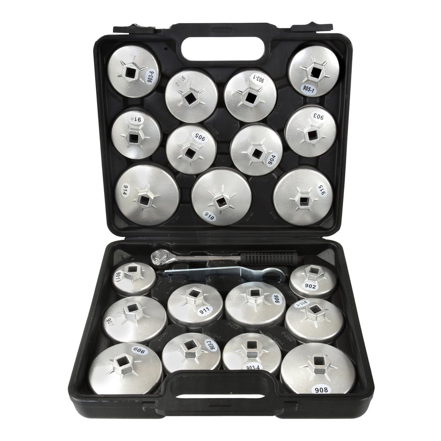 Trusa cu chei din aluminiu pentru capace filtre de ulei auto clichet 1/2 23 piese