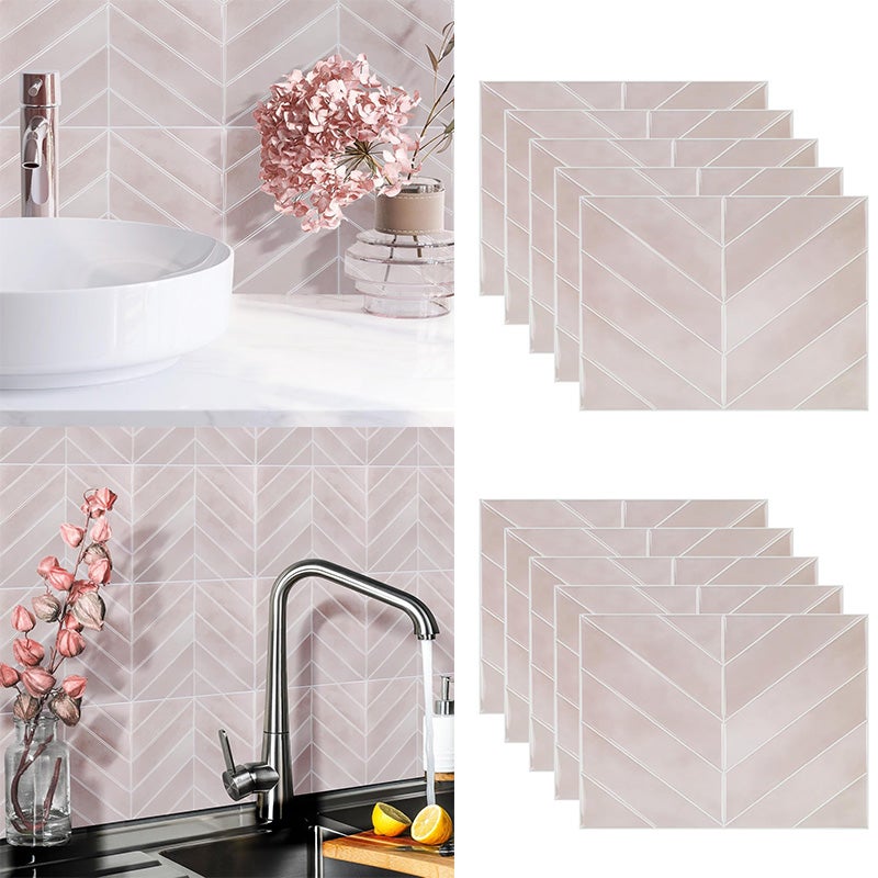 Okładina Ścienna 3D Romb Różowy - 5 Szt. Samoprzylepnych Wodoodpornych z Wzorem Diamentu, Nowoczesny Design do Łazienki