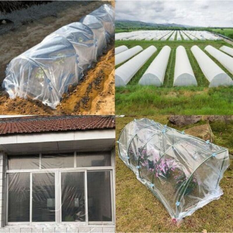 Bache pour Serre, Bache Plastique Transparente, Film Polyéthylène Extra-épais Clair 2m x 8m pour Polytunnel Légumes et Tomates - 3