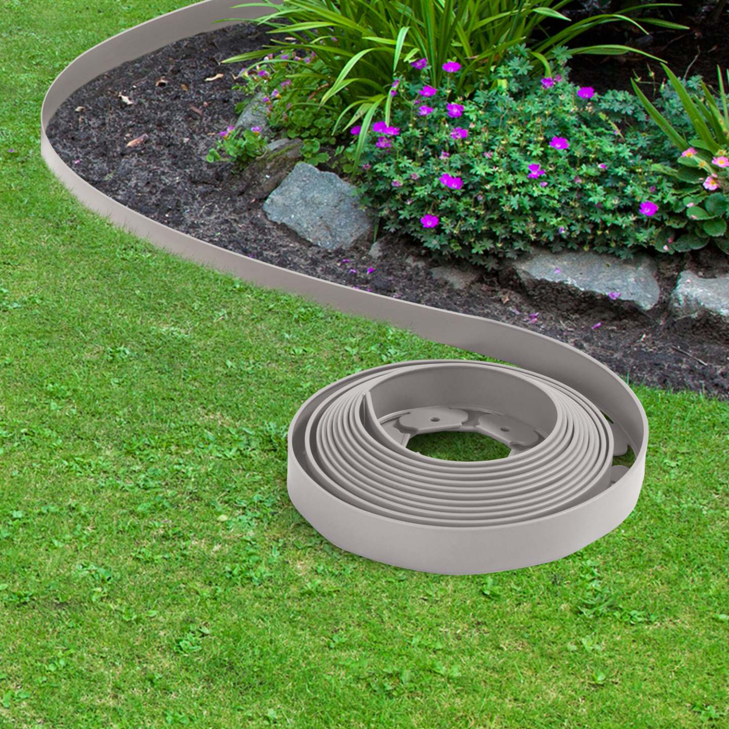 Bordure Jardin Plastique 10m Avec Piquets - Délinition Pelouse Flexible