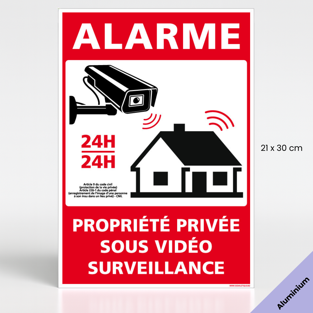 Fabrication Française Signalisation Panneau Prépercé Avec Angles Arrondis - Vous êtes Sous Vidéo Surveillance Modèle 2 Signalisation Intérieur Extérieur