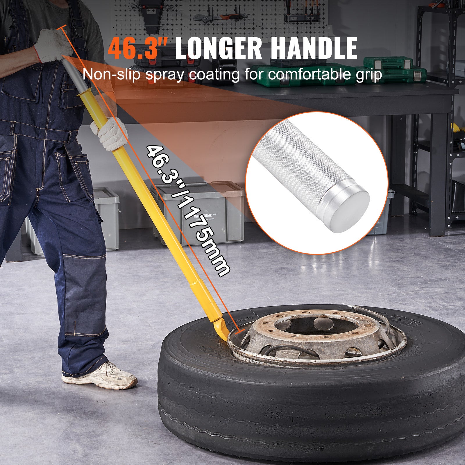 Demonte-Pneu a Marteau Coulissant VEVOR 117,5 cm Detalonneur de Pneu en Acier Leger et Portable Decolle Pneu Manuel pour Decoller Facilement le Pneu - 4