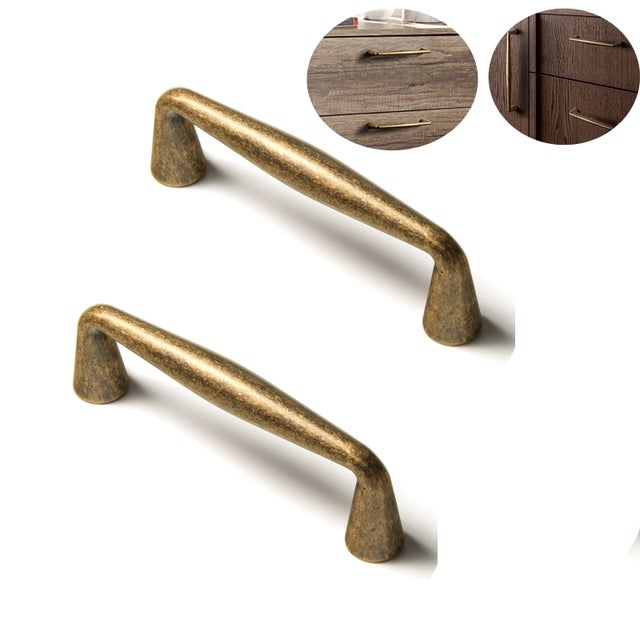 Tiradores vintage de latón y zinc (juego de 2), distancia entre ejes de 128 mm y 140 mm, para cocina, dormitorio y baño, accesorios para el hogar.
