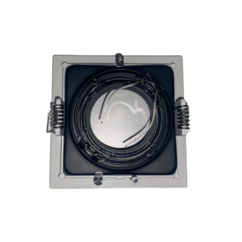 Support Spot Encastrable GU10 Orientable Carré Blanc/Noir - SILAMP - 4