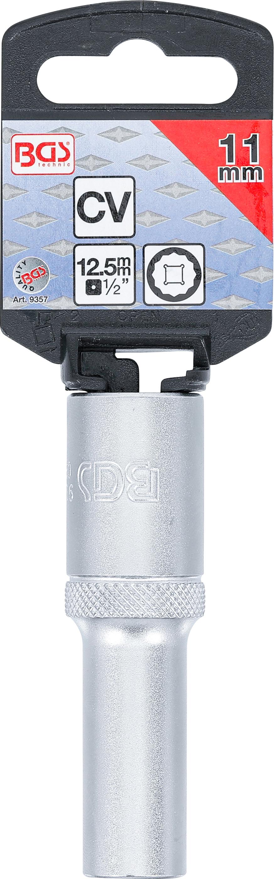 Douille pour clé, douze pans, longue | 12,5 mm (1/2