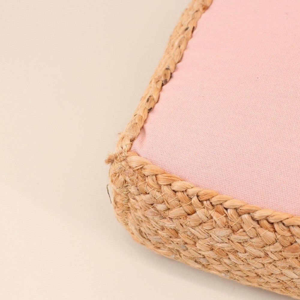 Coussin de sol en tissu et jute 40x40cm - Ornami - 6