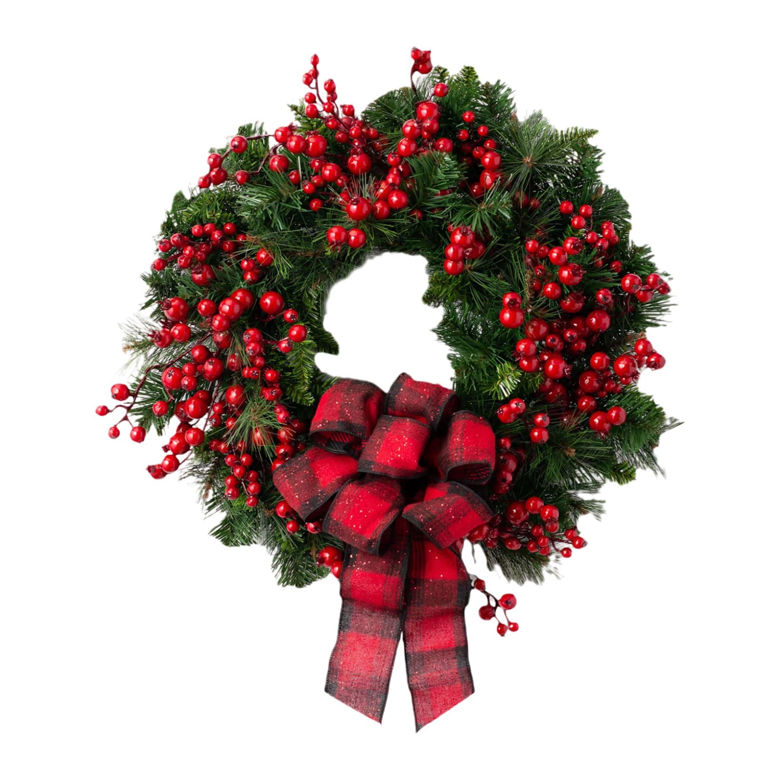 Soaoo Ghirlanda natalizia per porta d'ingresso, 35,6 cm, in velluto, con fiocco, per feste, tavolo, caminetti, portico, pareti, Capodanno, Halloween