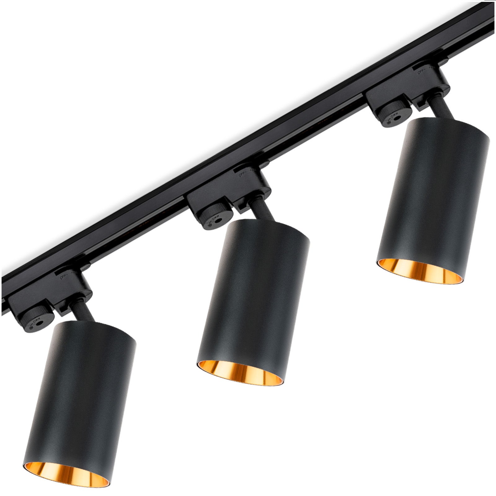 Zestaw Szyna Lumiled Oświetleniowa Szynoprzewód 1,5m + 3x Reflektor Szynowy GU10 Czarno Złoty