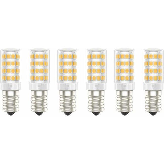 Paquete de 6 bombillas led e14, blanco cálido (3000k), sin parpadeo, no regulable