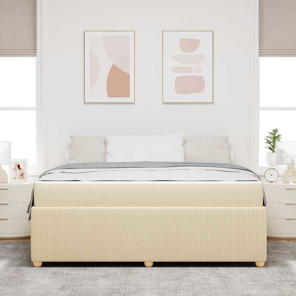 Cadre de lit crème en tissu, pour la chambre, 180 × 200 cm - 3