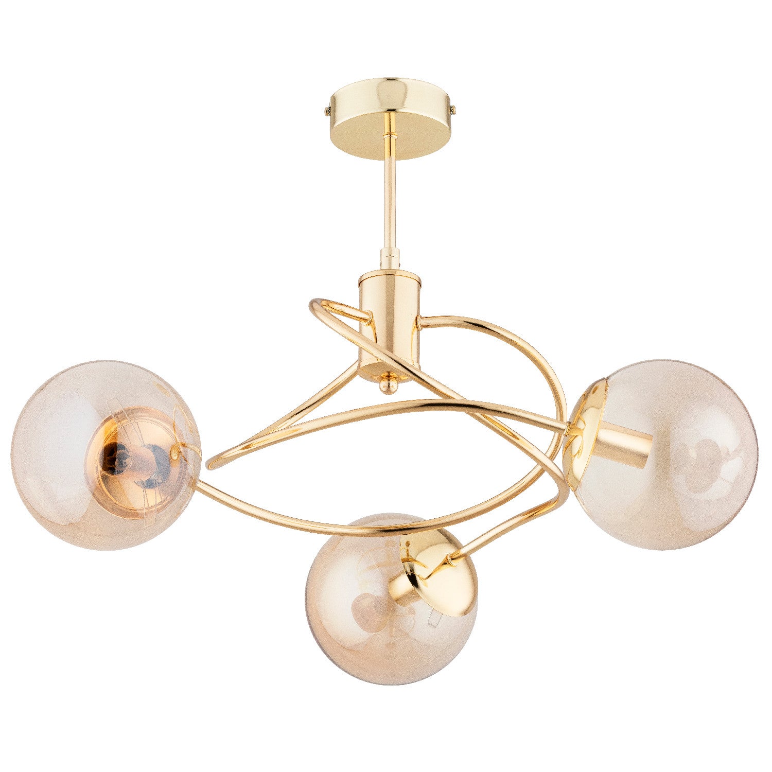 Lampa wisząca Tosca złoto-bursztynowy 3xE14x10W nowoczesna wym: 42 x 57 x 57 cm metal Alfa