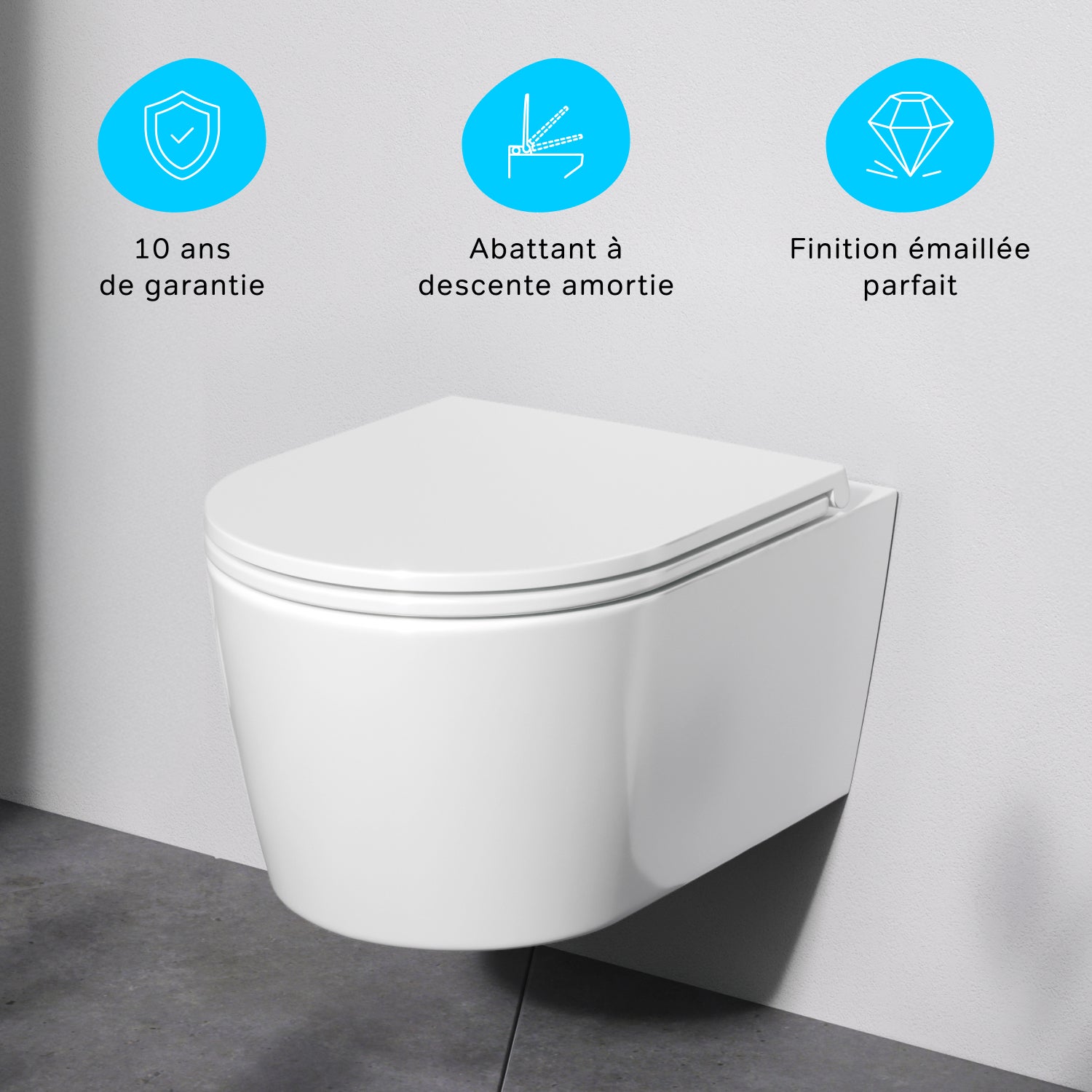 Miska WC wisząca toaleta FlashClean z miękko zamykającą się deską sedesową, Func biała CFA1700SC AM.PM