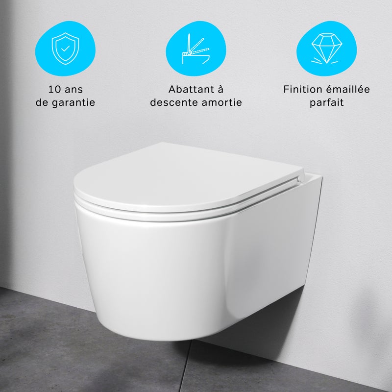 Miska WC wisząca toaleta FlashClean z miękko zamykającą się deską sedesową, Func biała CFA1700SC AM.PM