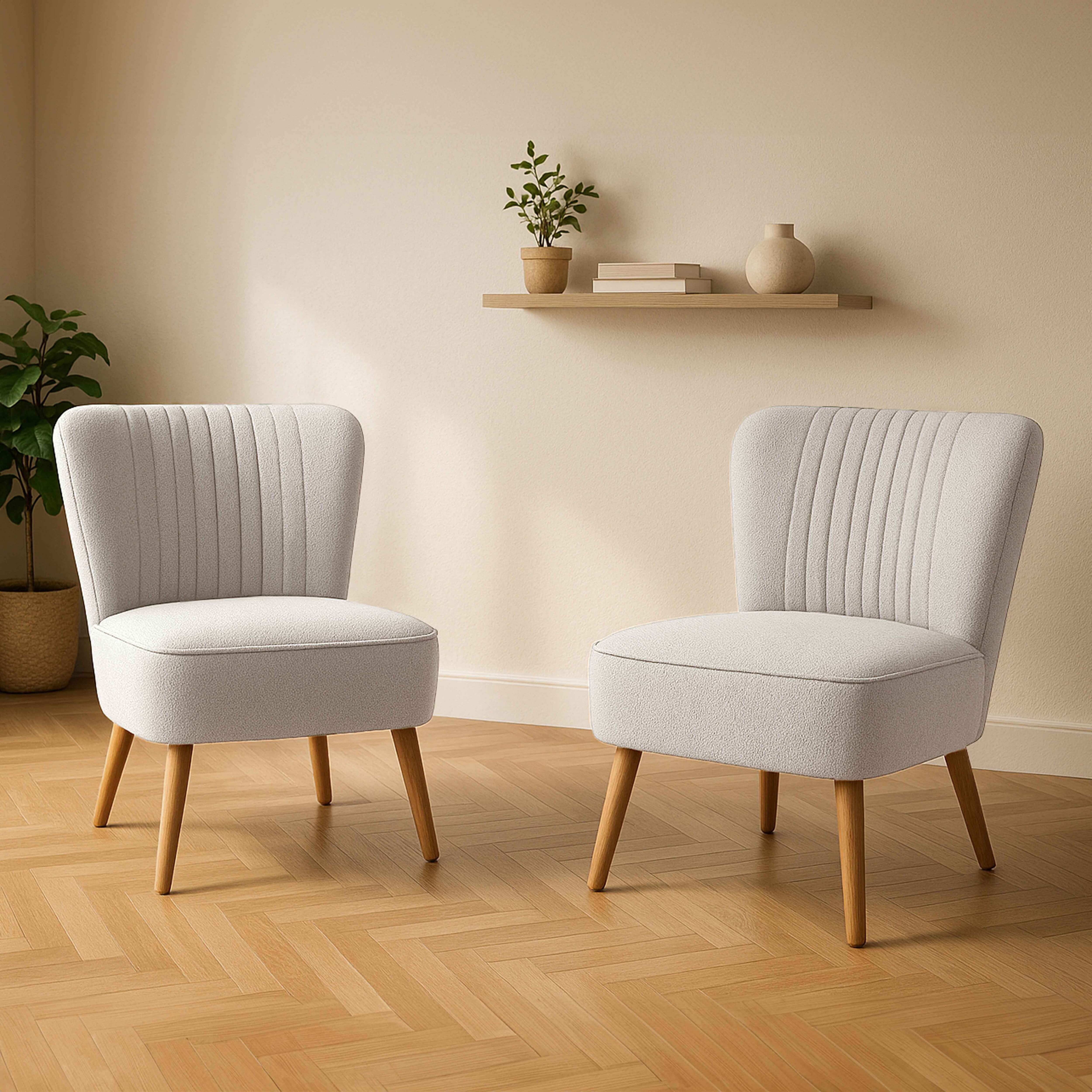 Lot De 2 Fauteuils Crapaud En Velours Taupe - 72cm - Design Paris Prix