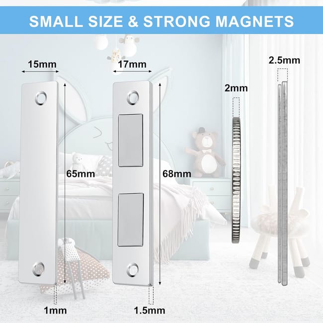 Chiusura Magnetica Chiusure Magnetiche Forti E Sottili Per Porte Armadio, Ante, Cassetti - Set Da 2 A 20 Pezzi Chiusura Magnetica Armadio - Foto 14