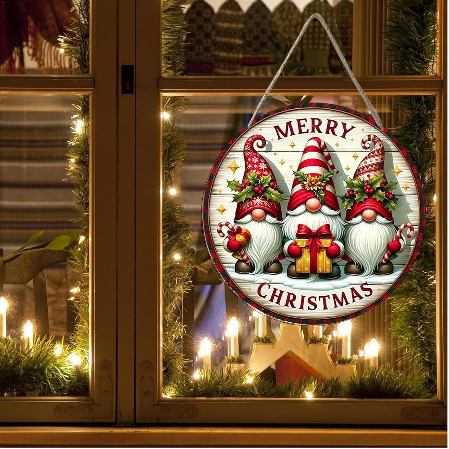 Cartello In Legno Rosa Merry Christmas – Decorazione Da Parete 25×20 Cm, Rustico, Per Albero E Portico