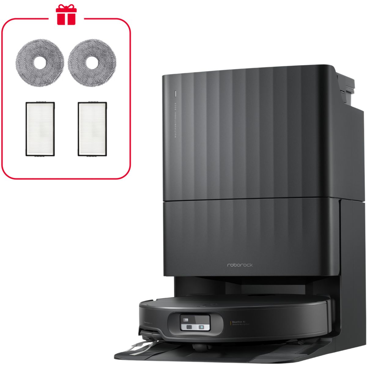 Roborock Negro Robot Aspirador Qrevo Edge 2X Retractsense Fregado Con Mopa Elevable - Imagen 3