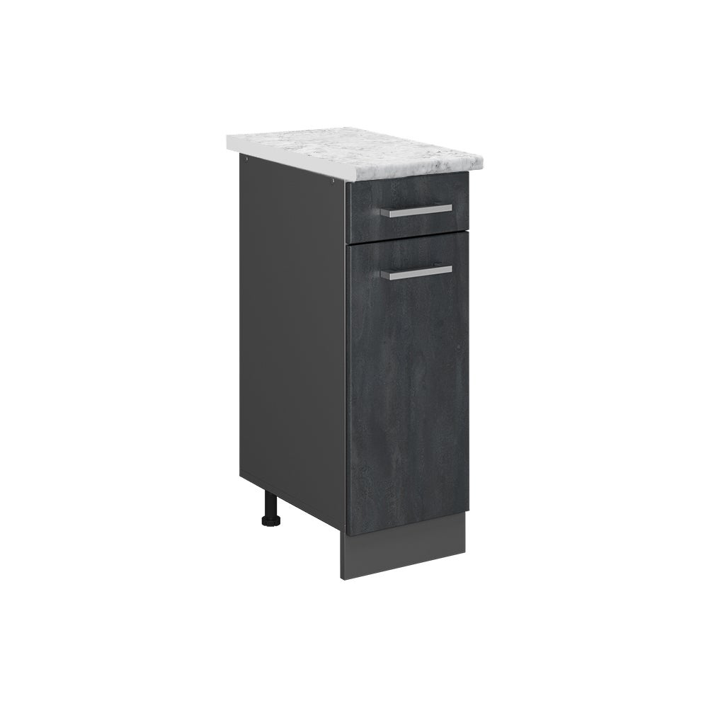 Mobile Base Cucina Vicco R-Line 60 Cm - Piano Marmo, Colore Calcestruzzo, Con Cassetto - Foto 6
