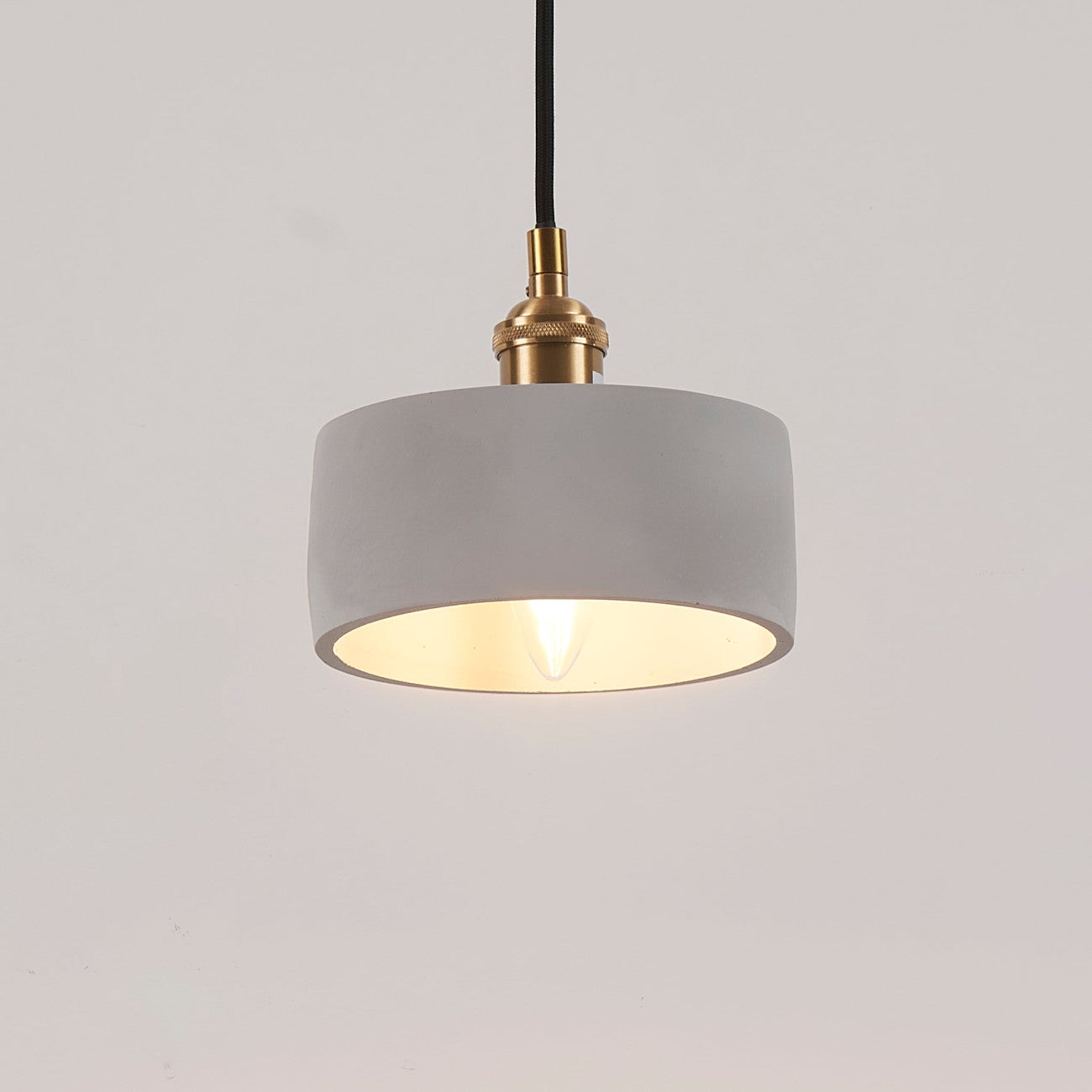 Suspension Luminaire Rétro Wabi Sabi En Béton Lotus - Lustre Abat-jour Îlot Cuisine & Salon Gris Clair E27