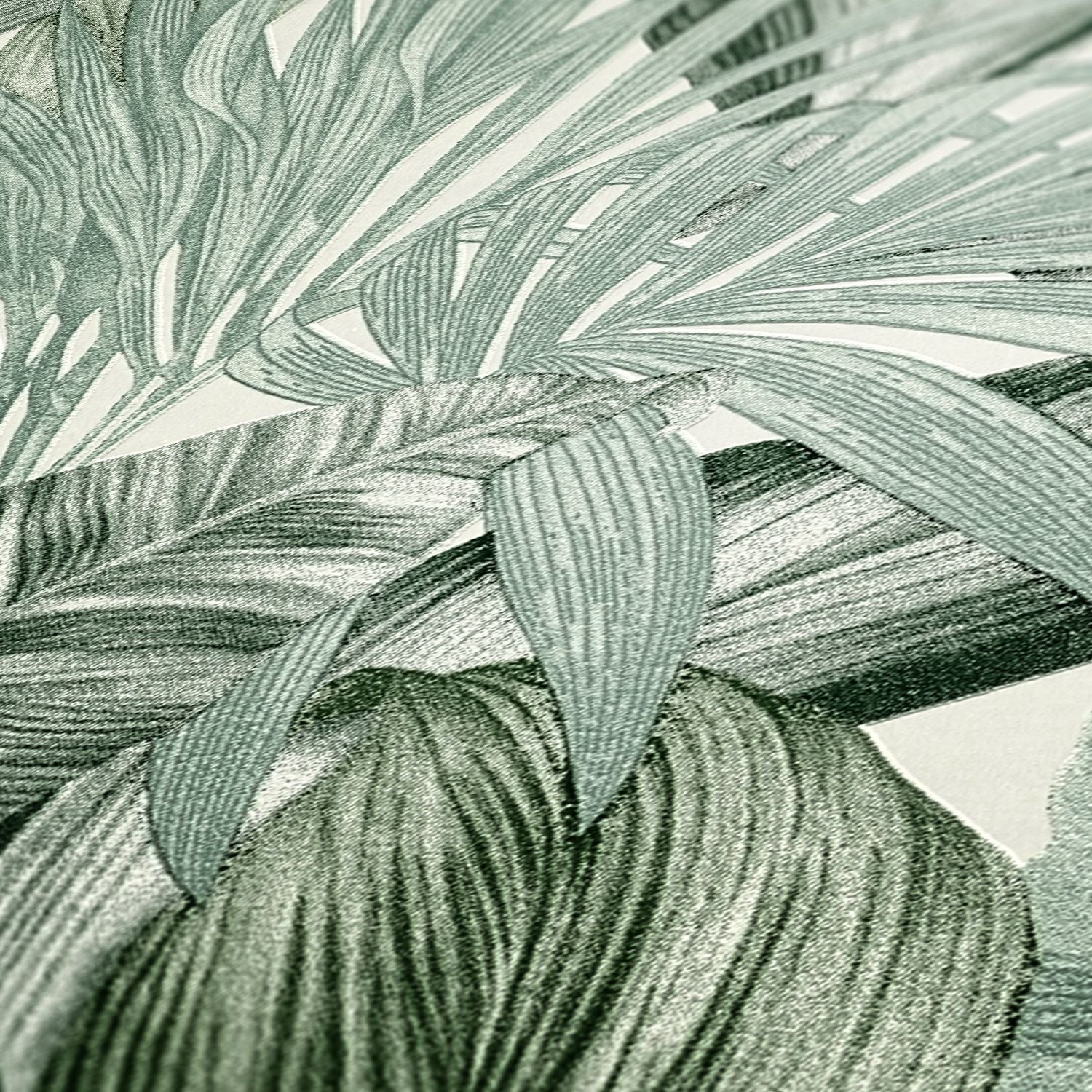 Papel pintado hojas verdes estilo realista Papel pintado dibujos hojas tropicales Papel pintado tropical estilo flora y fauna - 8