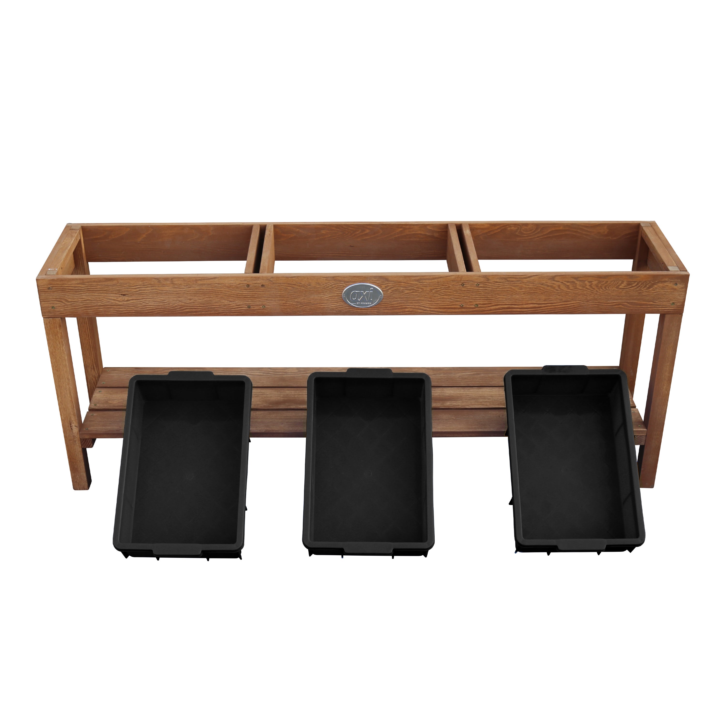 Axi Table À Sable Et Eau En Bois Brun Foncé - 124 X 50 Cm | Table D'Activité Avec 3 Récipients Et Une Étagère - 5
