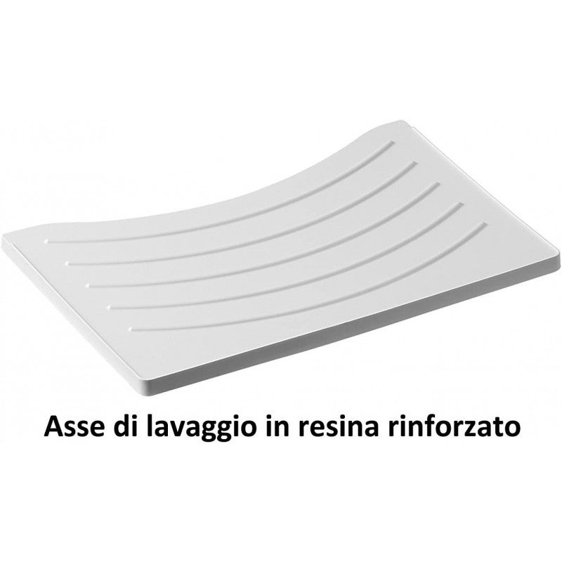 Mobile lavatoio 60x50 cm vasca in resina con asse e kit di scarico - 7