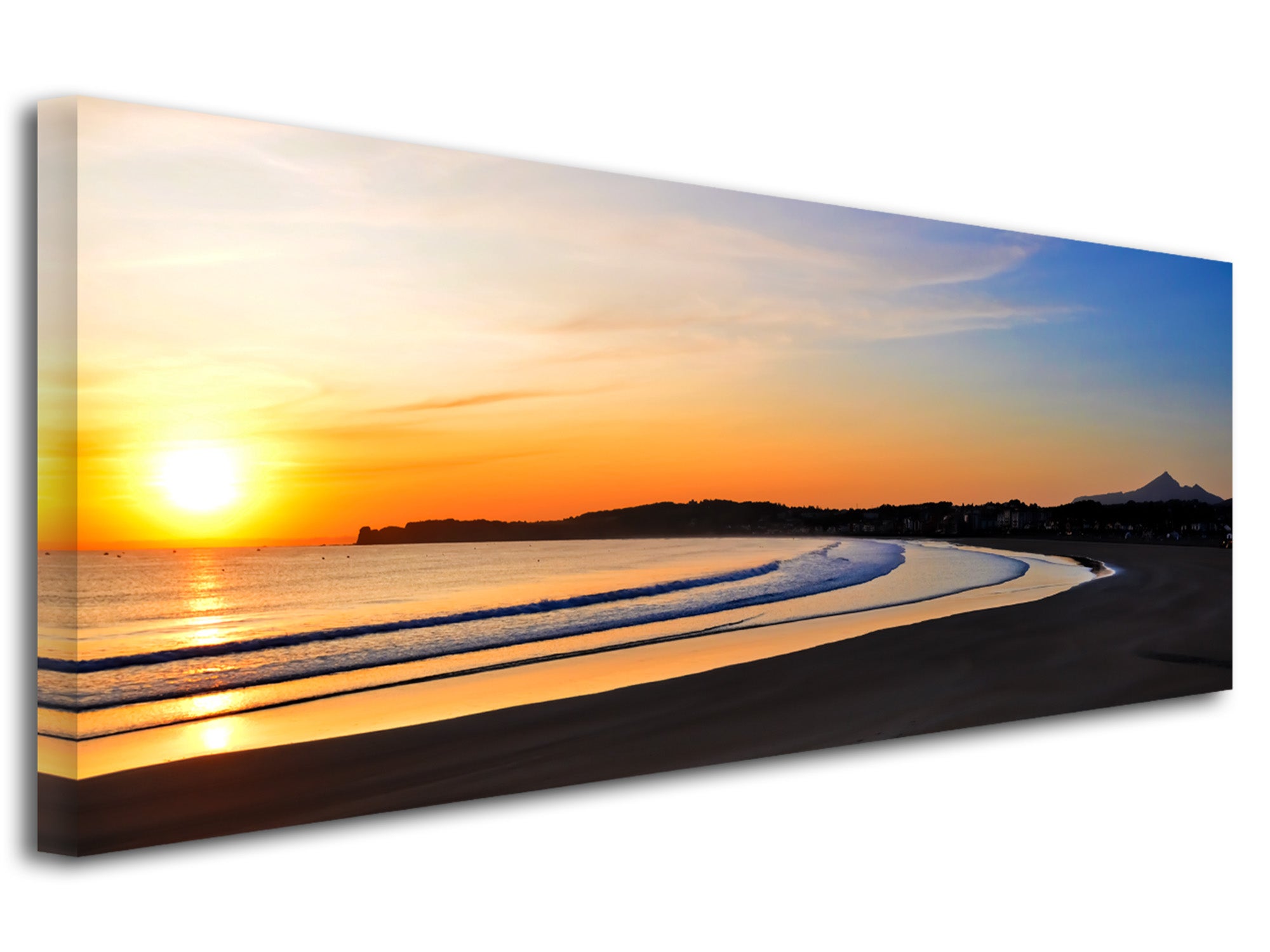 Tableau Image Impression sous verre 140x70 Paysage Bateaux Mer Plage