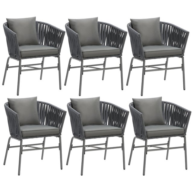 PRIMEPATIO Set di 2 cuscini per sedia da esterno, rotondi, impermeabili, per esterni, non stinge, con nastri, per mobili da terrazza, 35 x 35 cm, blu (nero, 35 x 35 x 7cm