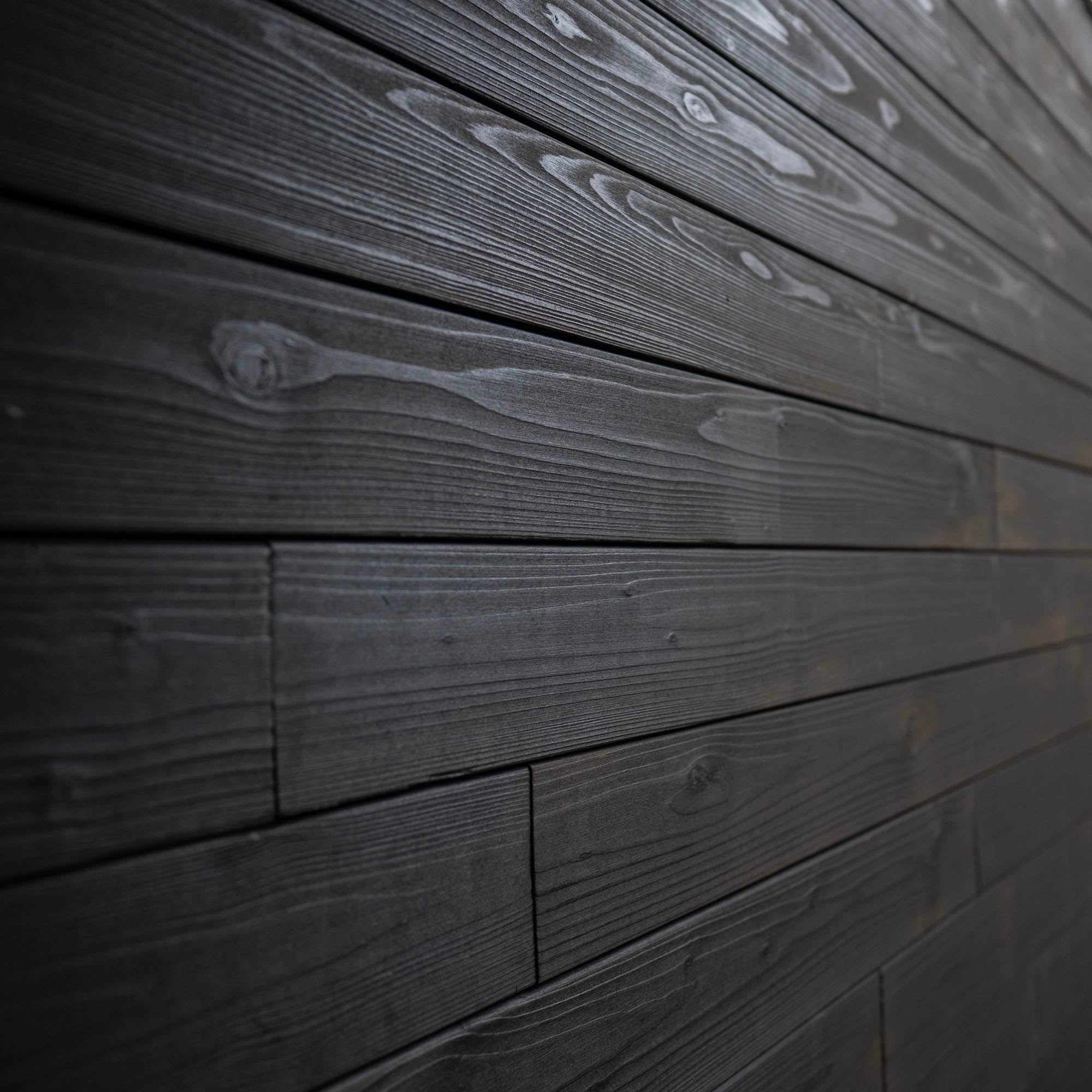 Panneau Mural Bois Brûlé Espresso Carbonisé - Rainuré Languette Massif - Intérieur Extérieur - 18x120x1191 mm - 1m²/7pcs - 4