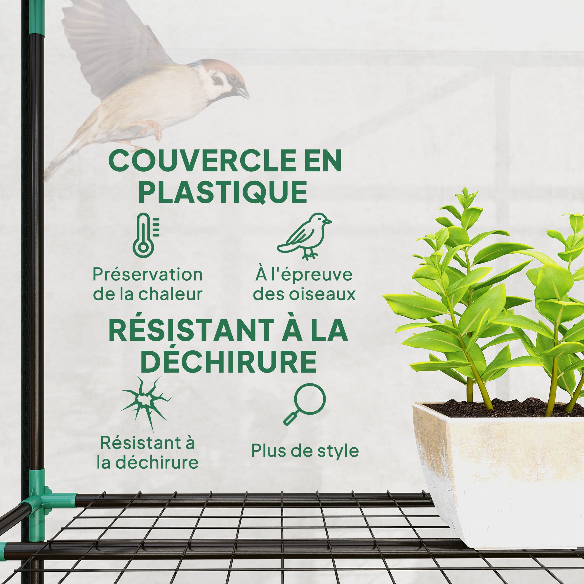 Serre de jardin acier PVC Outsunny 3 niveaux - 4