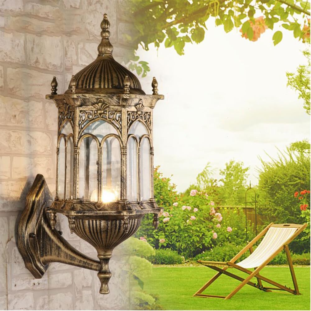 Rustykalne, retro kinkiety zewnętrzne, tradycyjne lampy retro, wodoodporne aluminiowe kinkiety ogrodowe E27