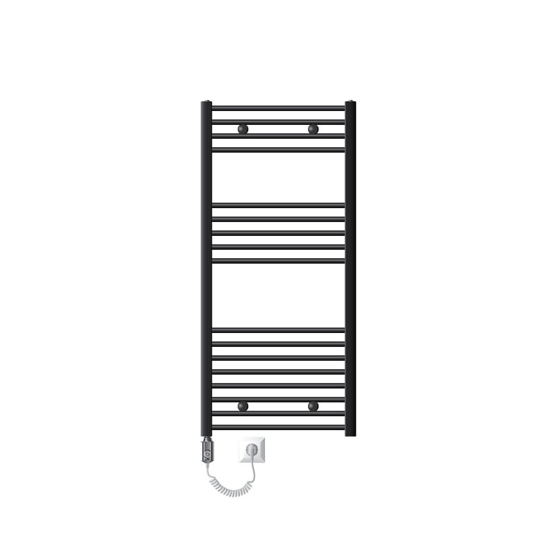 LuxeBath Elektryczny grzejnik lazienkowy Sahara 600x1200 mm Antracyt Proste podlaczenie boczne i pret grzejny 900W Termostat i wyswietlacz cyfrowy,