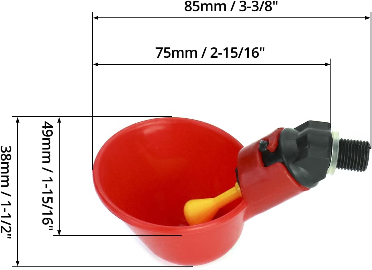 10 peças bebedouro automático para galinhas, bebedouro de plástico para aves, codornas, pombos, galinhas (25 mm, para baldes) - 3