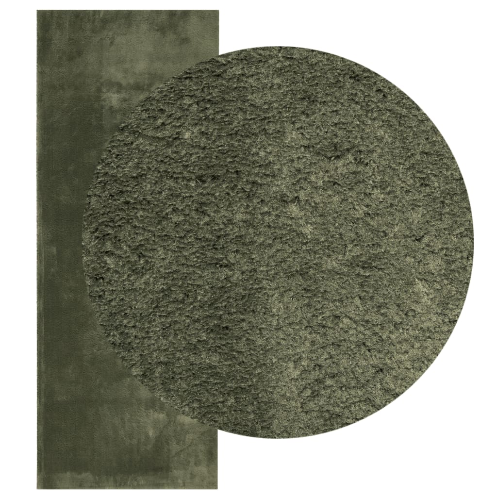 Tapis HUARTE à poils courts, doux et lavable vert forêt 80 x 200 cm - 3