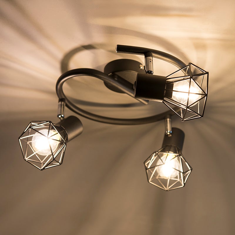 Spot Art Déco noir orientable 3 lumières - Mosh - 6