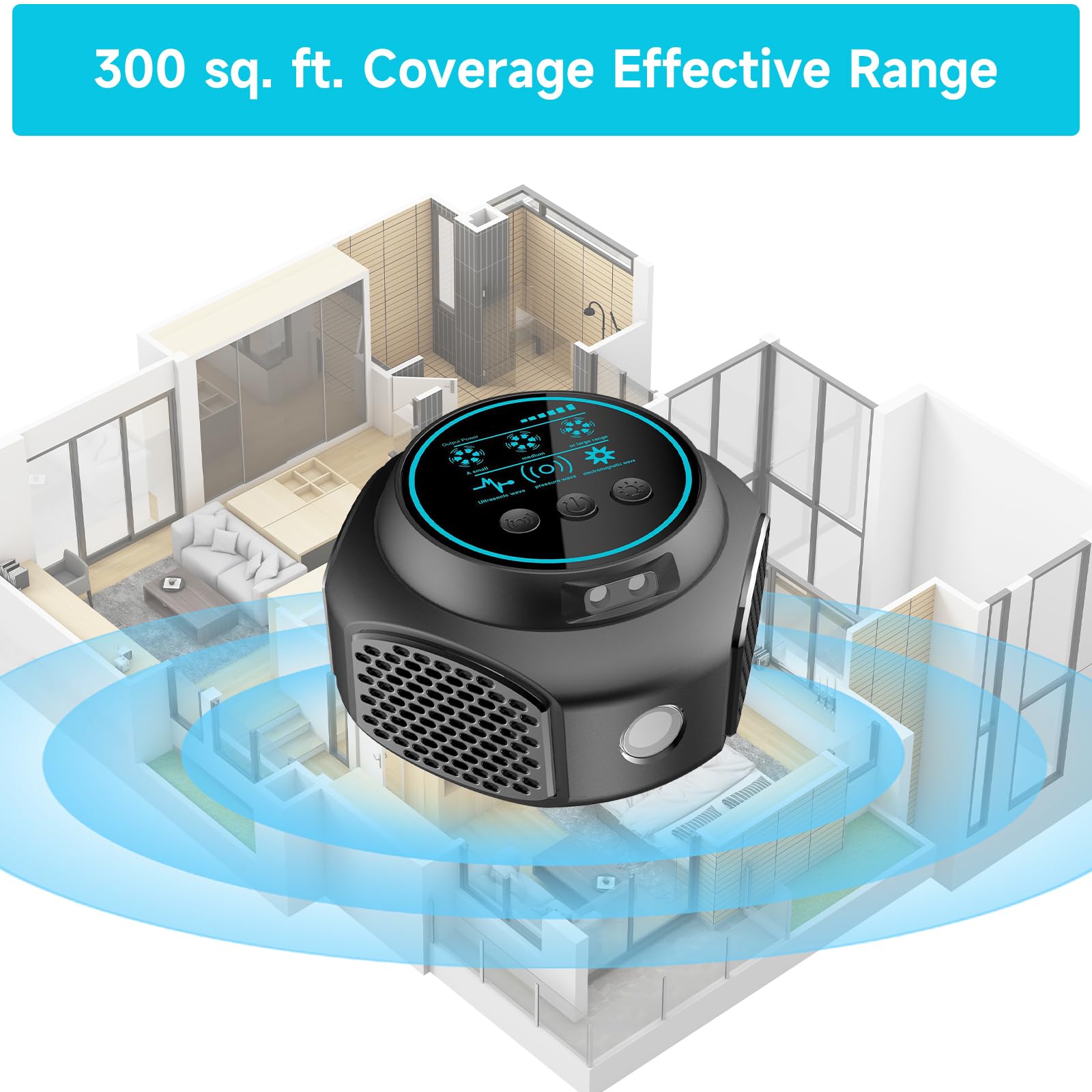 Répulsif ultrasonique professionnel à 360° pour souris et rats, sans produits chimiques, pour l'intérieur et l'extérieur - 6