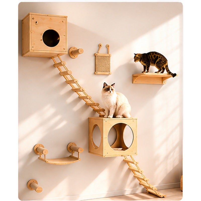Échelle pour chat en corde de sisal 101 cm, hamac mural intérieur/extérieur, accessoire d’escalade et repos facile à installer pour animal - 2