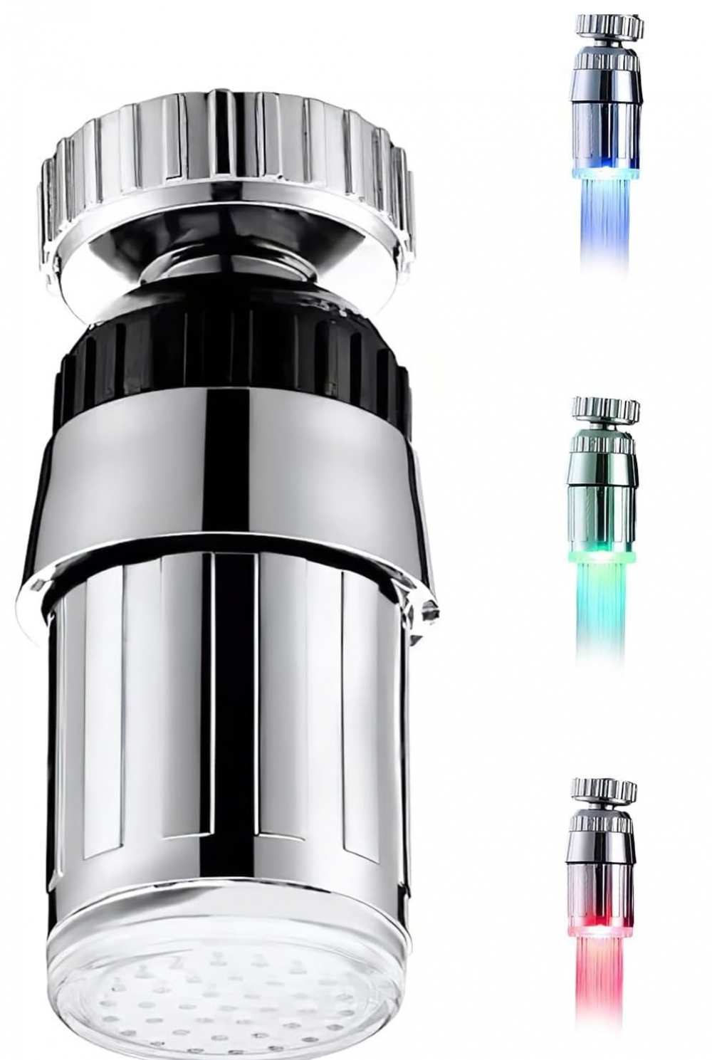 3-kolorowy kran z oświetleniem LED, 360-stopniowy trójkolorowy kran z czujnikiem temperatury i zmianą, akcesoria