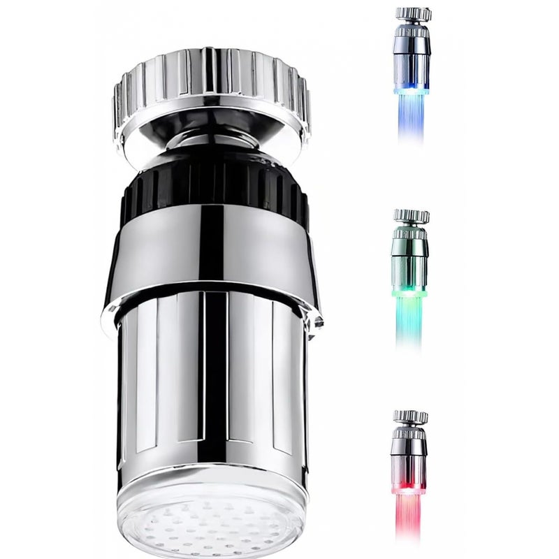3-kolorowy kran z oświetleniem LED, 360-stopniowy trójkolorowy kran z czujnikiem temperatury i zmianą, akcesoria