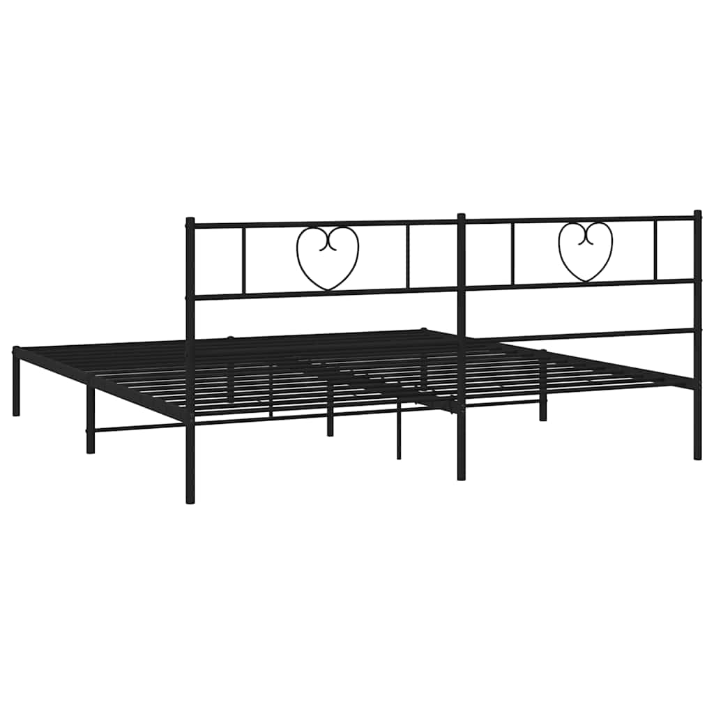 Estructura cama sin colchón con cabecero metal negro 180x200 cm vidaXL - 7