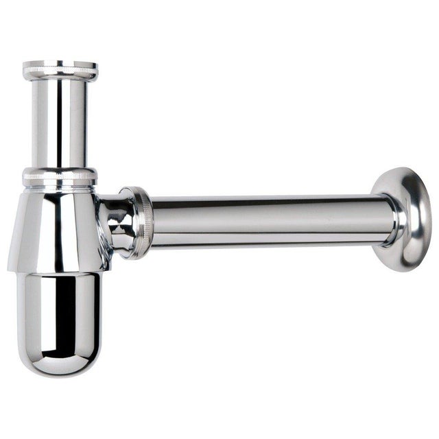 Siphon Tubulaire 1/4 De Tour Inox Chromé Pour Lavabo - Auralum Max - Isolation Odeurs, Hauteur Réglable