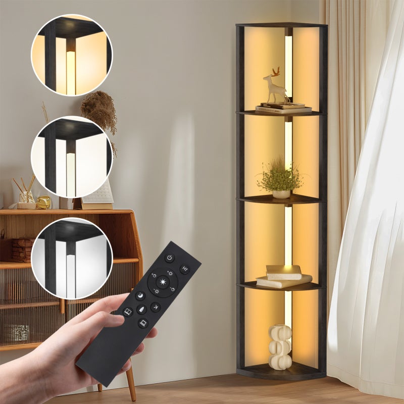 Lampa podłogowa Sektorowa z 4-poziomową półką 220 V, lampa w stylu skandynawskim