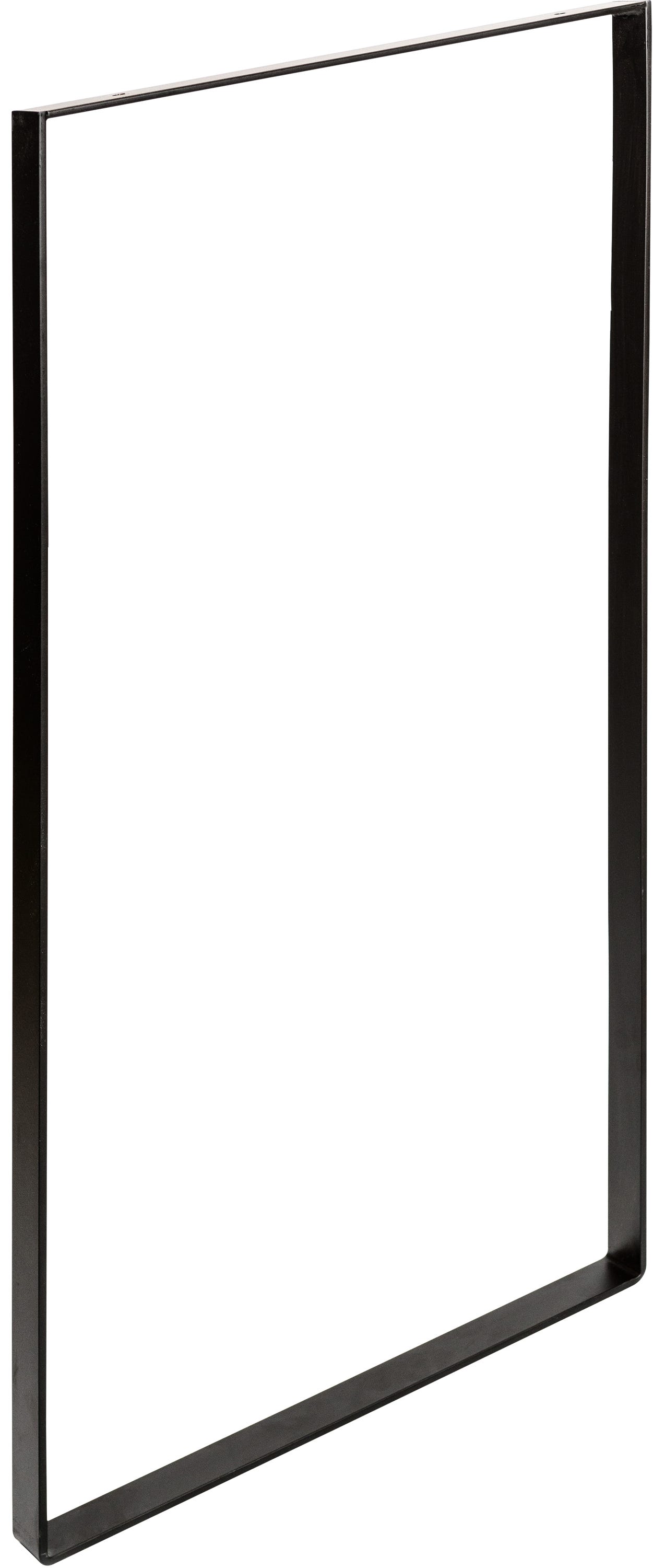 Pied meuble rectangle fixe acier mat noir, 80 cm - 2