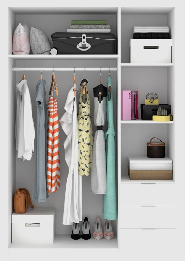 ESSEN Armario 3 puertas 3 cajones blanco - 3