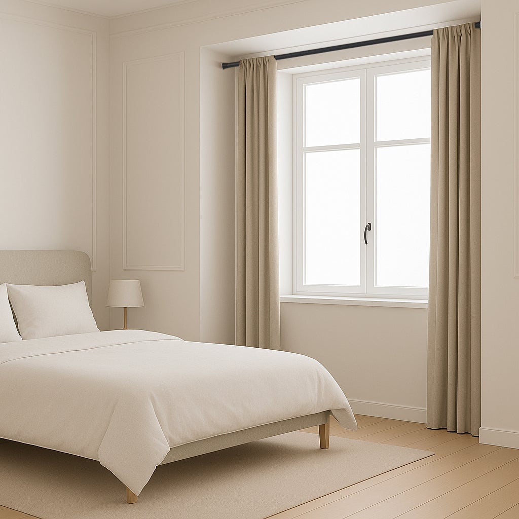 Barra de cortina extensível por pressão Ø28 mm – Preta (70-120 cm) - 8