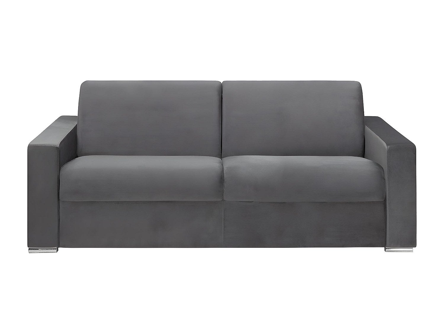 Kanapa 4-osobowa rozkładana z weluru CALITO - Kolor antracytowy - Łóżko 160 cm - Materac 14 cm