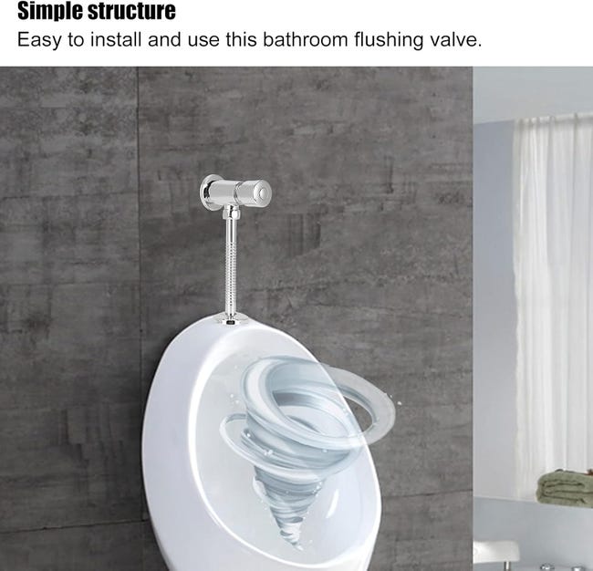 Valvola Di Scarico Per Orinatoio A Bottone - Cromata Con Tubo Di Piegatura Per Bagni - Foto 12