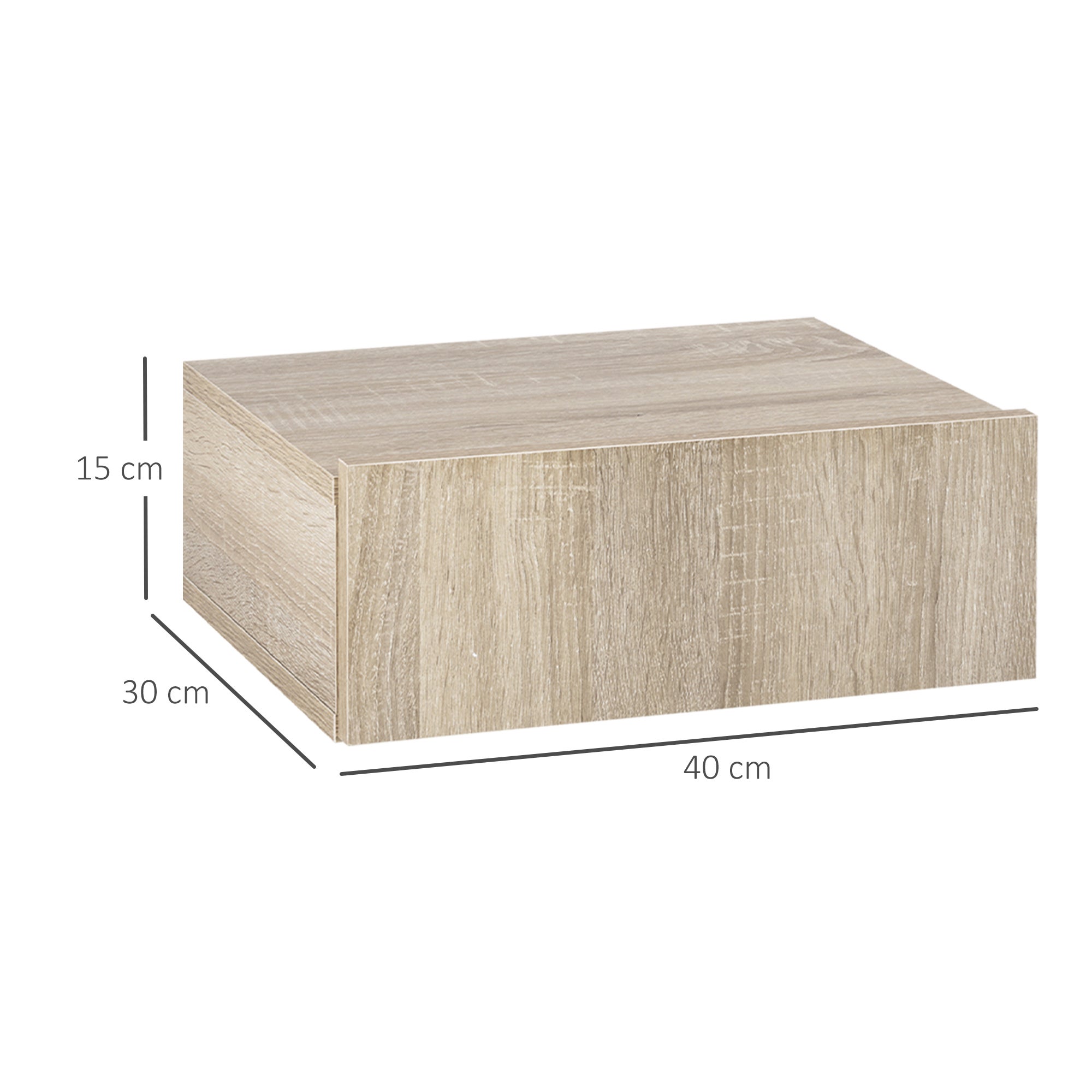 Mesitas de Noche HOMCOM Melamina de Madeira Madera Natural 40x30x15 cm - 3