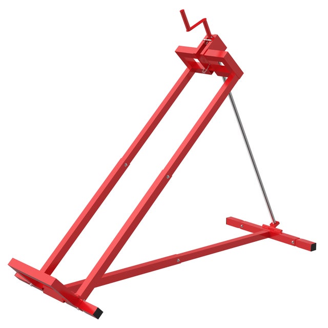 Lève-tondeuse à Gazon en Acier Pliable Jusqu'à 400KG Inclinaison à 45° Pont élévateur Réglable avec Manivelle Dispositif de Levage Manuel