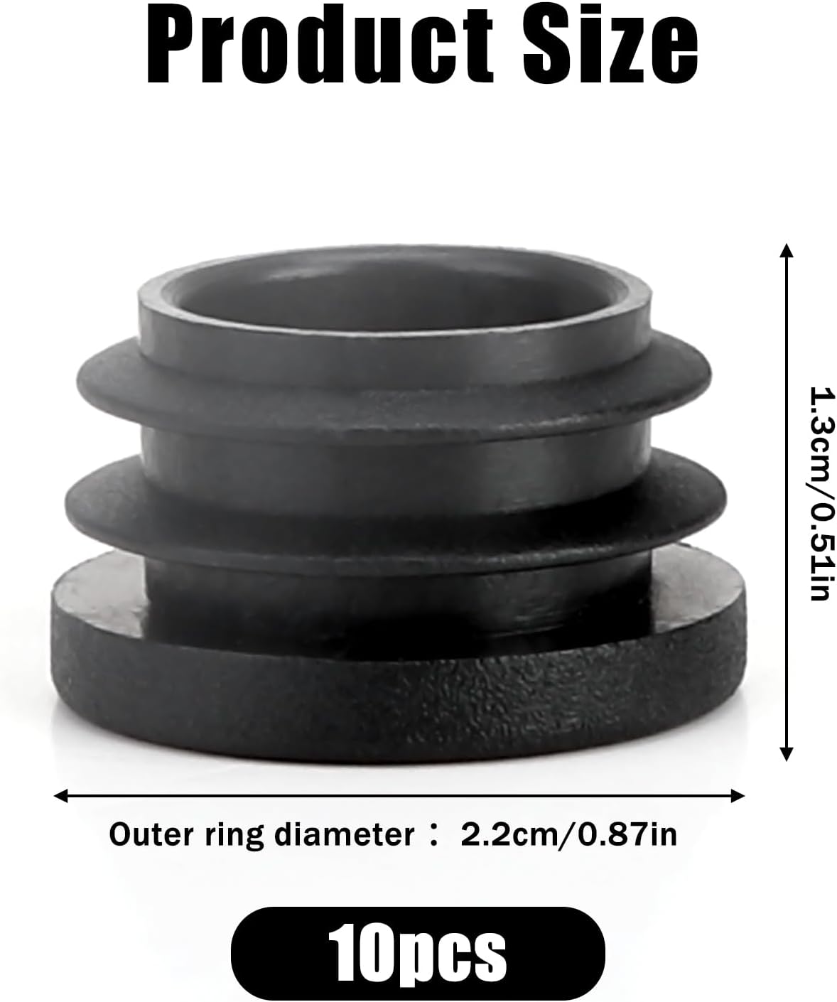 8 Tapas Para Pies De Tubo Redondo De 22 Mm – Tapones Finales Negros – Para Sillas Y Muebles – GleitGut